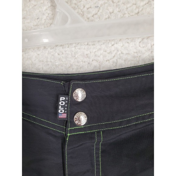 Vtg Y2K Ralph Lauren Polo Sport Shorts Swim Trunks Mens 32 Black Rainbow (33x5) - Picture 8 of 11